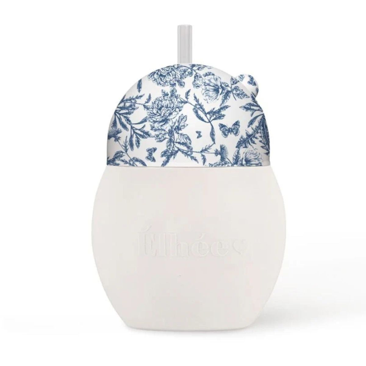 Élhée Weighted Straw Cup Tartine et Chocolat Toile de Jouy Blue 240 ml 9M+ - Leak Proof and Travel Friendly