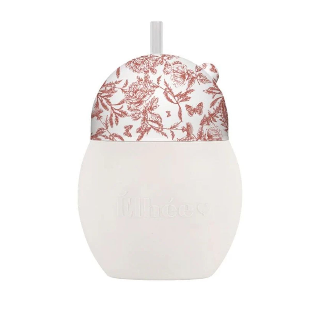 Élhée Weighted Straw Cup Tartine et Chocolat Toile de Jouy Terracotta 240 ml 9M+ - Leak Proof and Travel Friendly